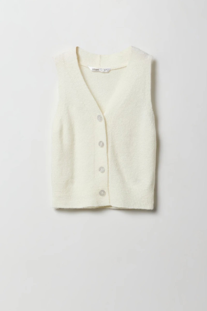 Veste en tricot pelucheux pour fille