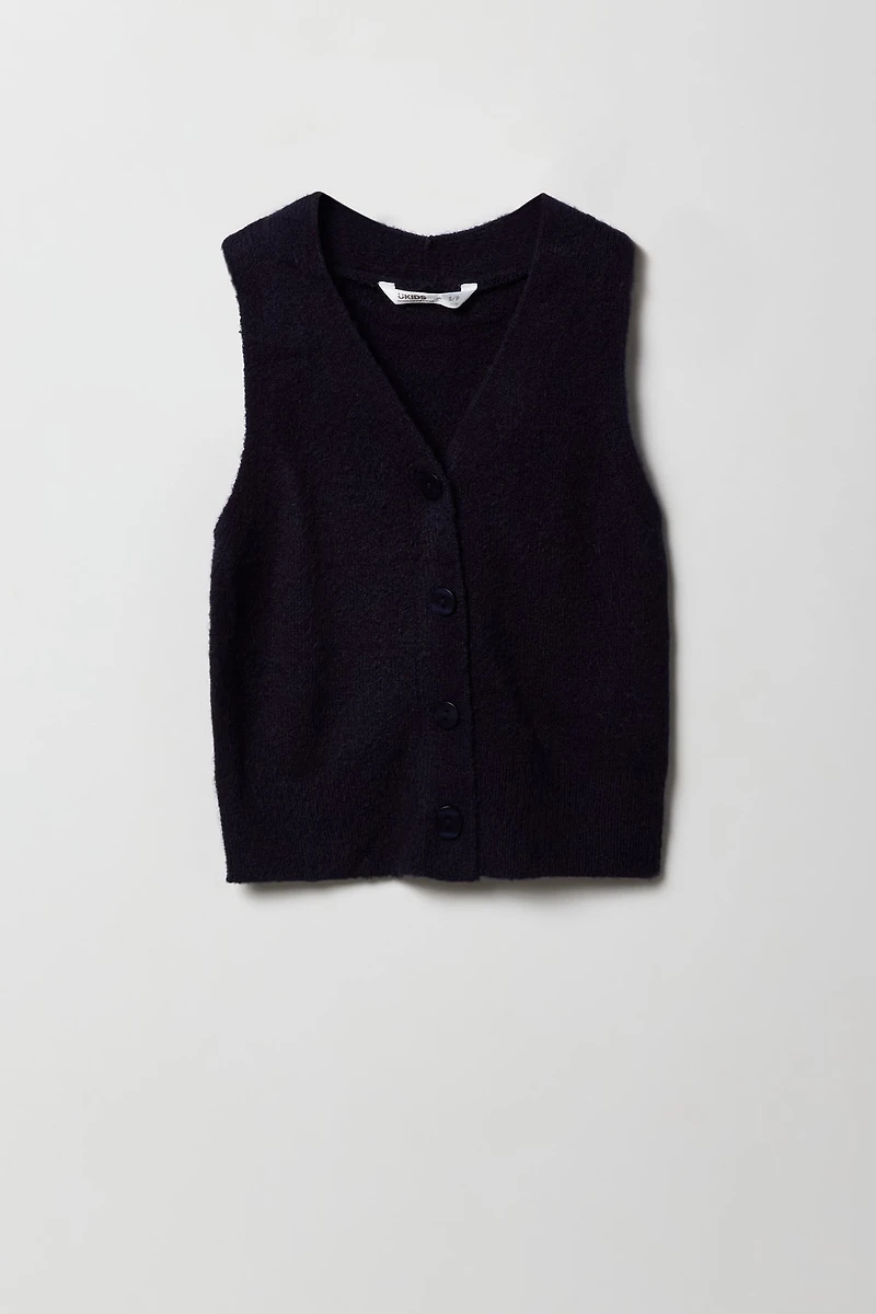 Veste en tricot pelucheux pour fille