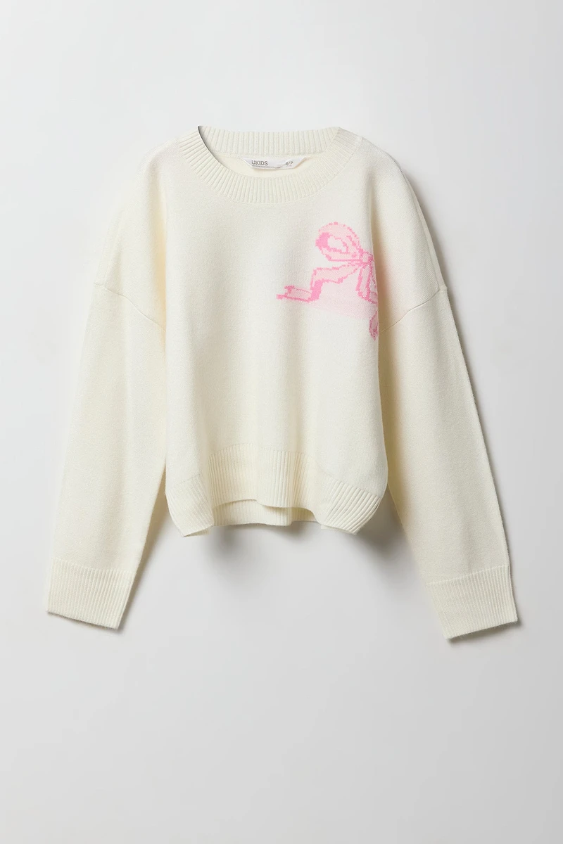 Chandail en tricot jacquard surdimensionné pour filles