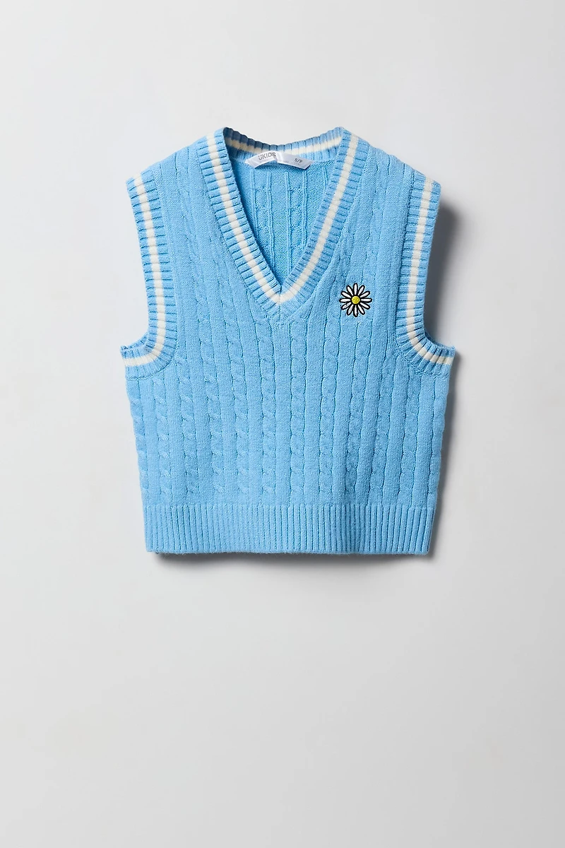 Veste en tricot torsadé pour fille