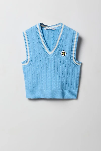 Veste en tricot torsadé pour fille