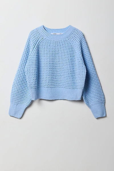 Chandail en tricot gaufré pour filles