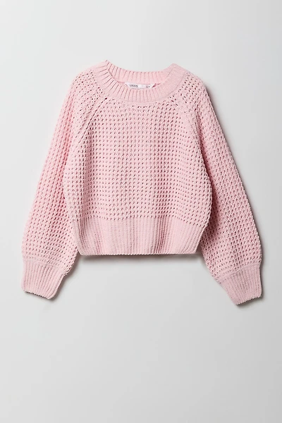 Chandail en tricot gaufré pour filles