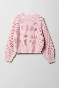 Chandail en tricot gaufré pour filles