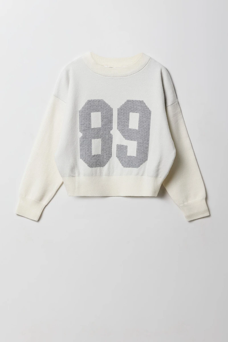Chandail en tricot jacquard pour filles