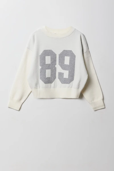 Chandail en tricot jacquard pour filles