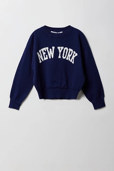 Girls Jacquard Knit Sweater