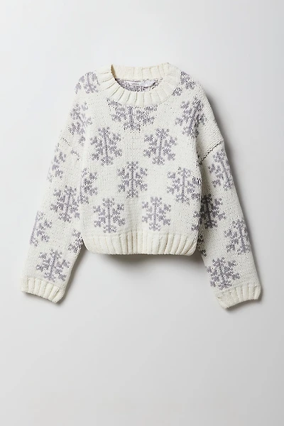Chandail en tricot jacquard pour filles