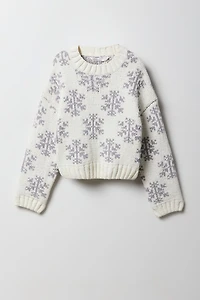 Chandail en tricot jacquard pour filles
