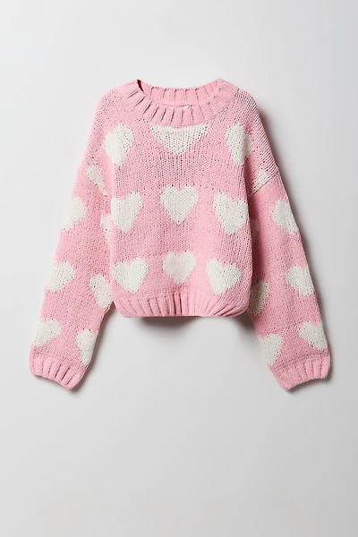 Chandail en tricot jacquard pour filles