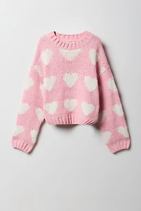 Chandail en tricot jacquard pour filles