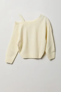 Girls One Shoulder Knit Sweater