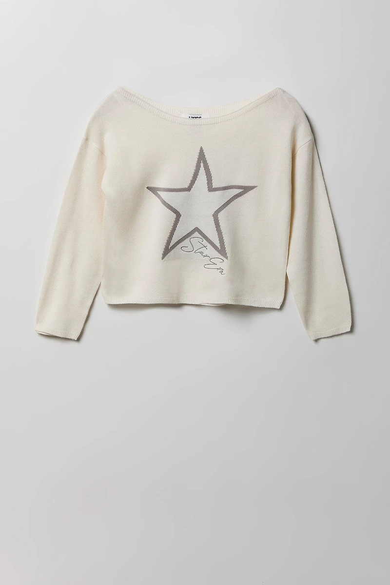 Chandail en tricot de jacquard pour fille