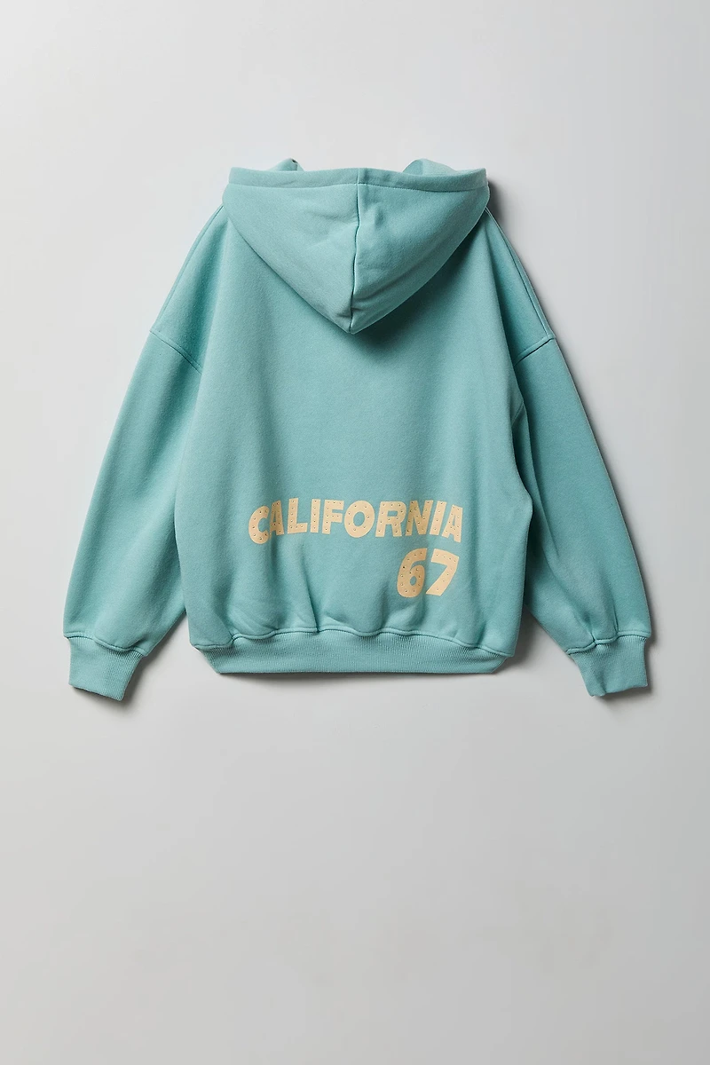 Girls Graphic Boxy Fleece Hoodie