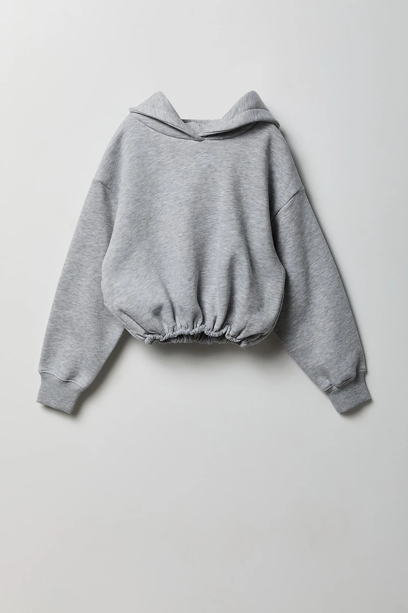 Haut à capuchon avec ourlet tulipe pour fille