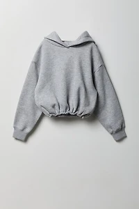 Haut à capuchon avec ourlet tulipe pour fille