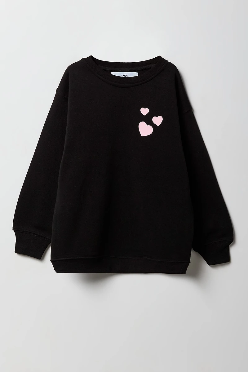 Graphic Oversized Fleece Sweatshirt