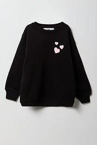 Graphic Oversized Fleece Sweatshirt