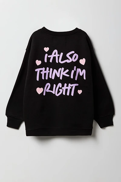 Graphic Oversized Fleece Sweatshirt