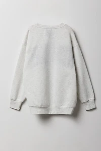 Chandail en molleton surdimensionné à broderie chenille City pour filles