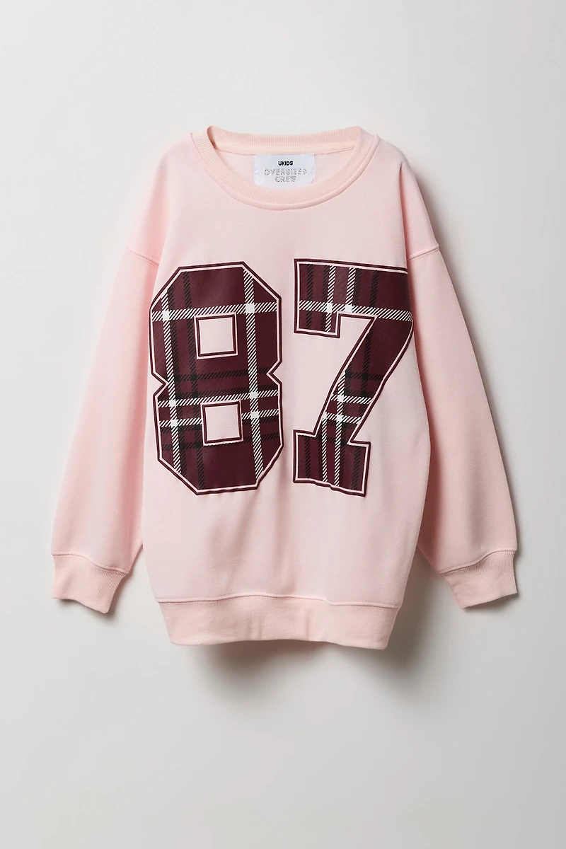 Girls 87 HD Print Oversized Fleece Sweatshirt