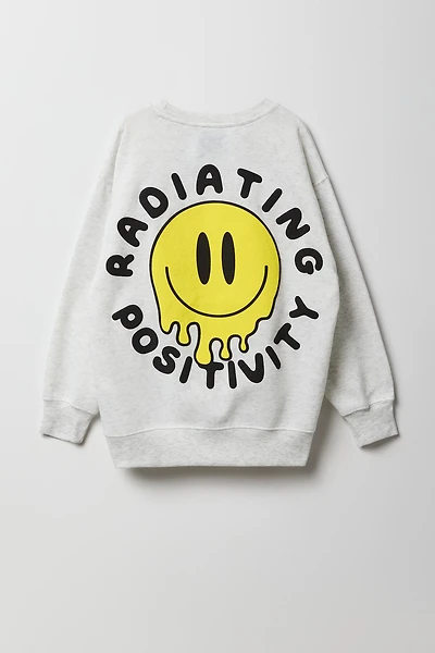 Girls Graphic Oversized Fleece Sweatshirt