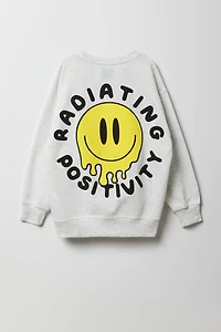 Girls Graphic Oversized Fleece Sweatshirt