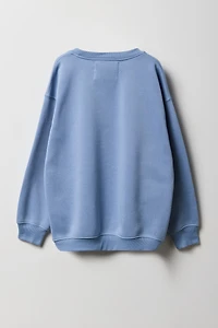Chandail en molleton surdimensionné à imprimé relief Positivity pour filles