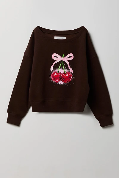 Girls Graphic Fleece Sweatshirt