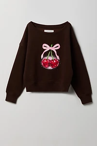 Girls Graphic Fleece Sweatshirt