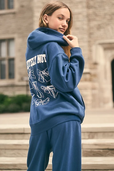 Girls Oversized Graphic Fleece Hoodie