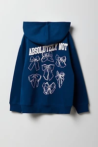 Girls Oversized Graphic Fleece Hoodie