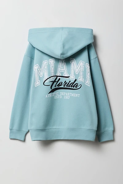 Girls Oversized Graphic Fleece Hoodie