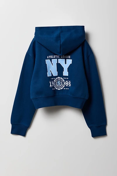 Girls Graphic Fleece Zip-Up Hoodie