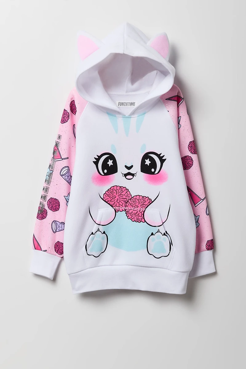 Kids Cheer Cat Fleece Character Hoodie