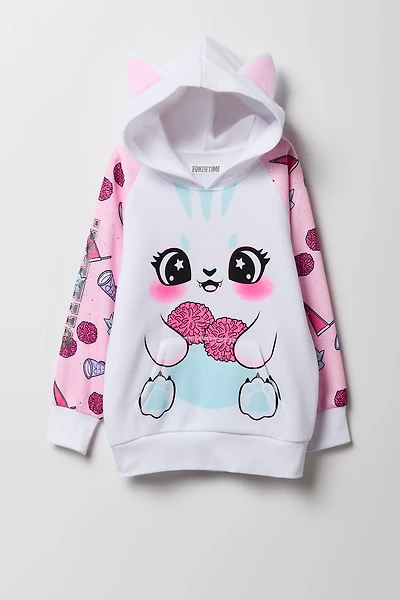 Kids Cheer Cat Fleece Character Hoodie