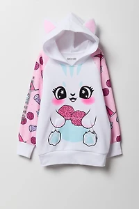 Kids Cheer Cat Fleece Character Hoodie