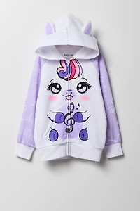 Kids Musical Unicorn Fleece Zip-Up Character Hoodie