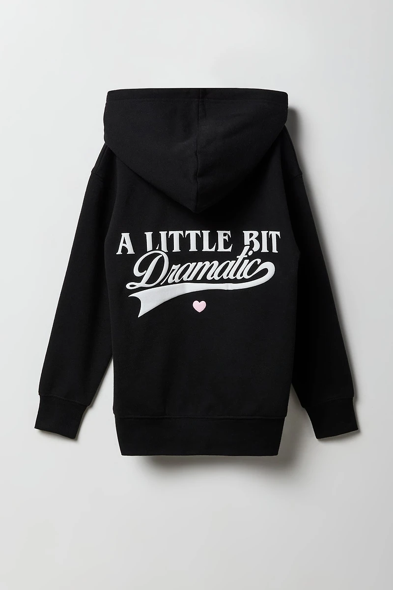 Girls Puff Print Fleece Hoodie
