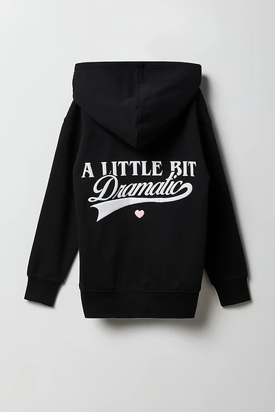 Girls Puff Print Fleece Hoodie