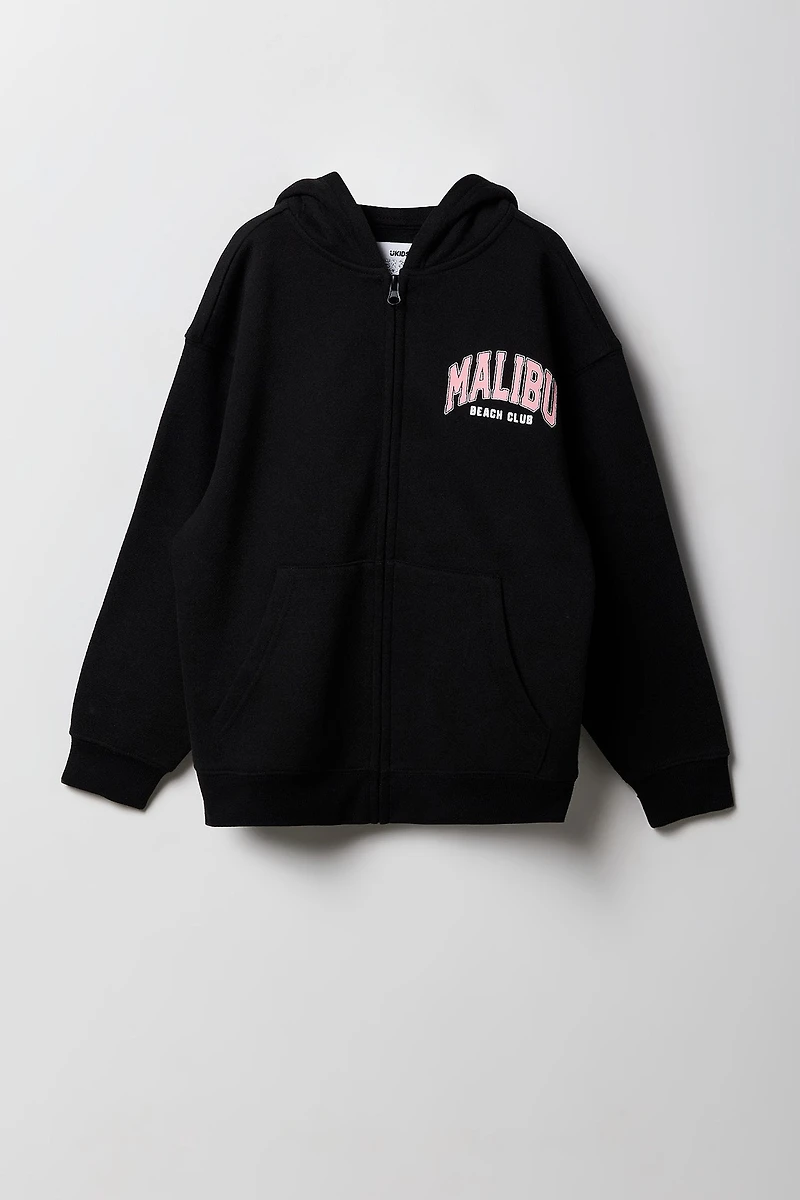 Haut à capuchon en molleton surdimensionné motif pour filles