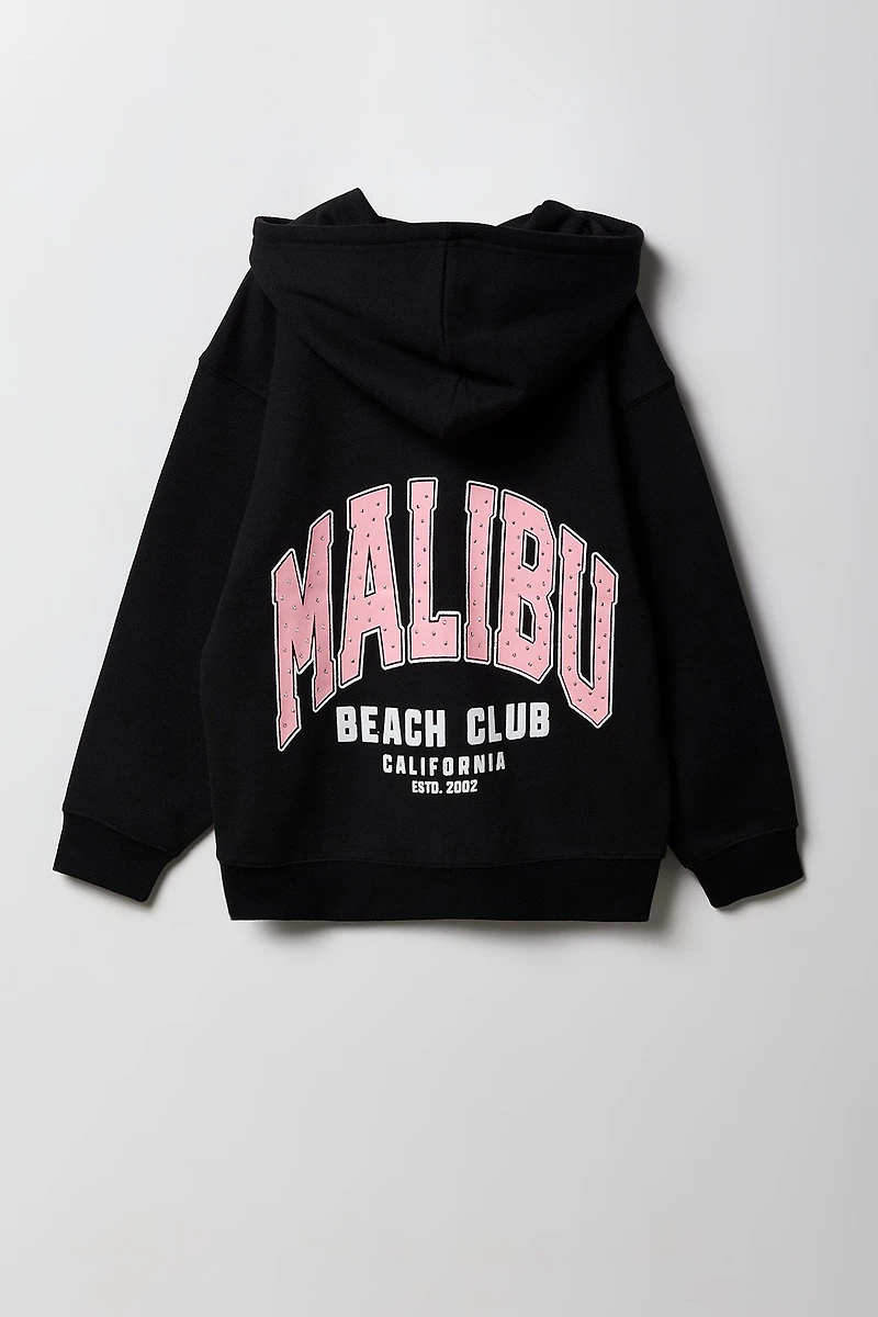 Haut à capuchon en molleton surdimensionné motif pour filles