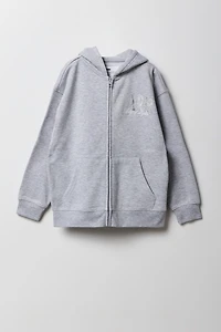 Haut à capuchon en molleton surdimensionné motif pour filles