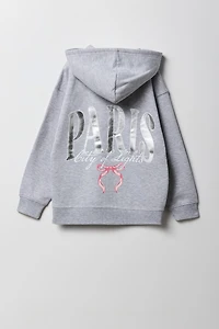 Haut à capuchon en molleton surdimensionné motif pour filles