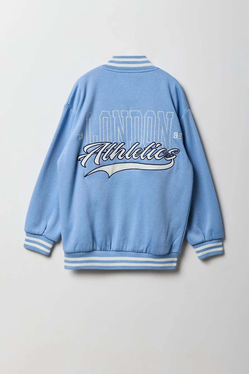 Girls City Graphic Fleece Varsity Jacket