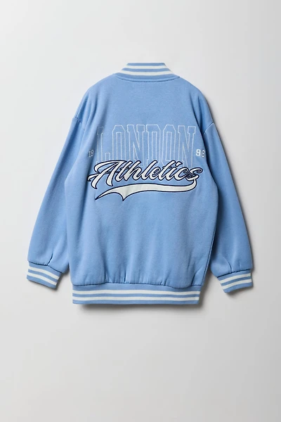 Girls City Graphic Fleece Varsity Jacket