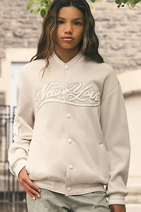 Girls City Graphic Fleece Varsity Jacket