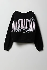 Chandail en molleton à broderie City pour filles