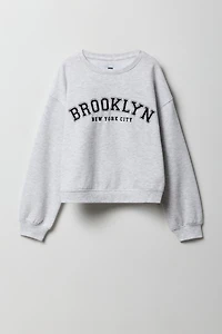 Chandail en molleton à broderie City pour filles