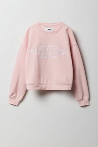 Chandail en molleton à broderie City pour filles